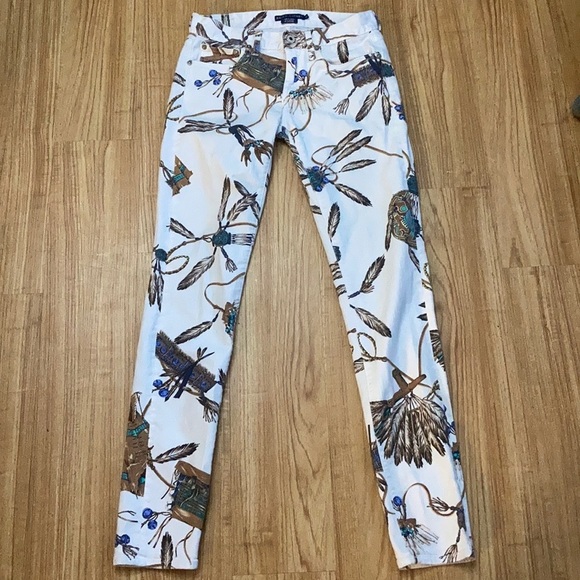 Ralph Lauren Feather Print Jeans EUC